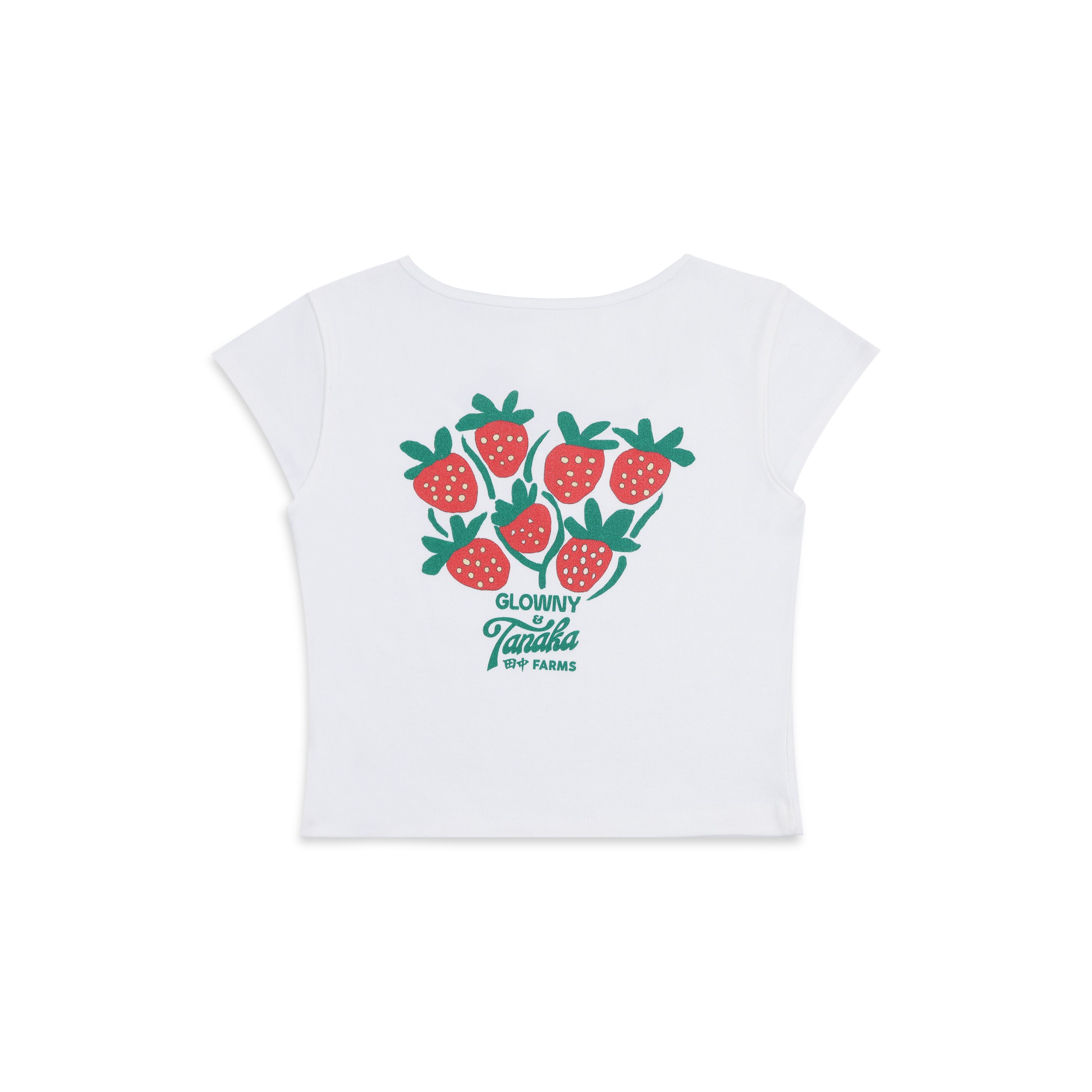 glowny トップス　ストロベリー Glowny x Tanaka Farms Strawberry Top - White